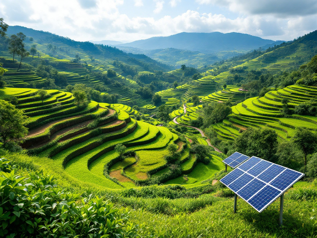 Rwanda’s terraced farms and solar panels